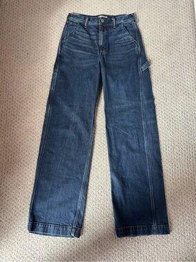 American Eagle Outfitters Dark Blue Wide-Leg Jeans